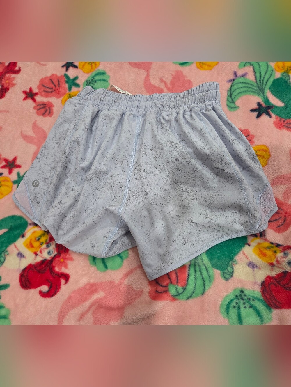 Lululemon Hotty Hot High-Rise Lined Short 4"Gravel Dust Pastel Blue Multipastel